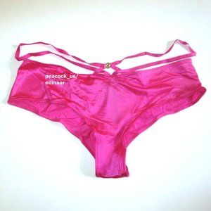 VICTORIAS SECRET Very Sexy Strappy Cheeky Panty Size M Hot Pink Smooth Silky